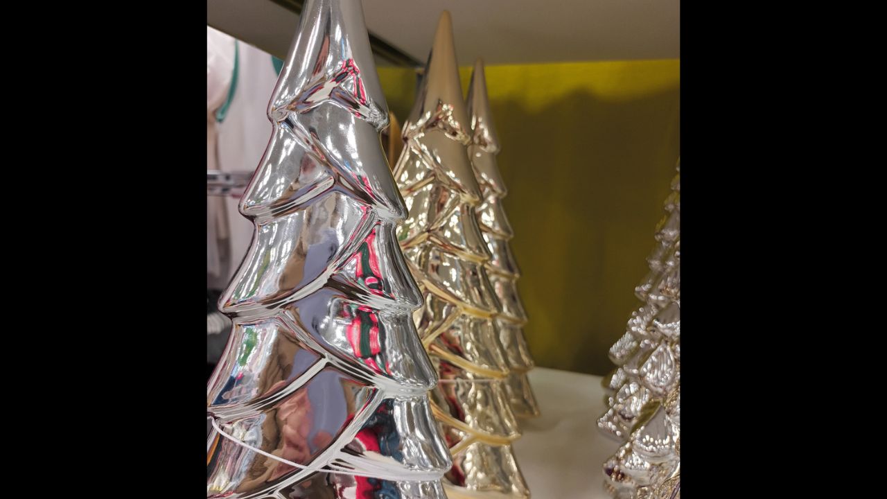 Christmas decorations close up view, festive background