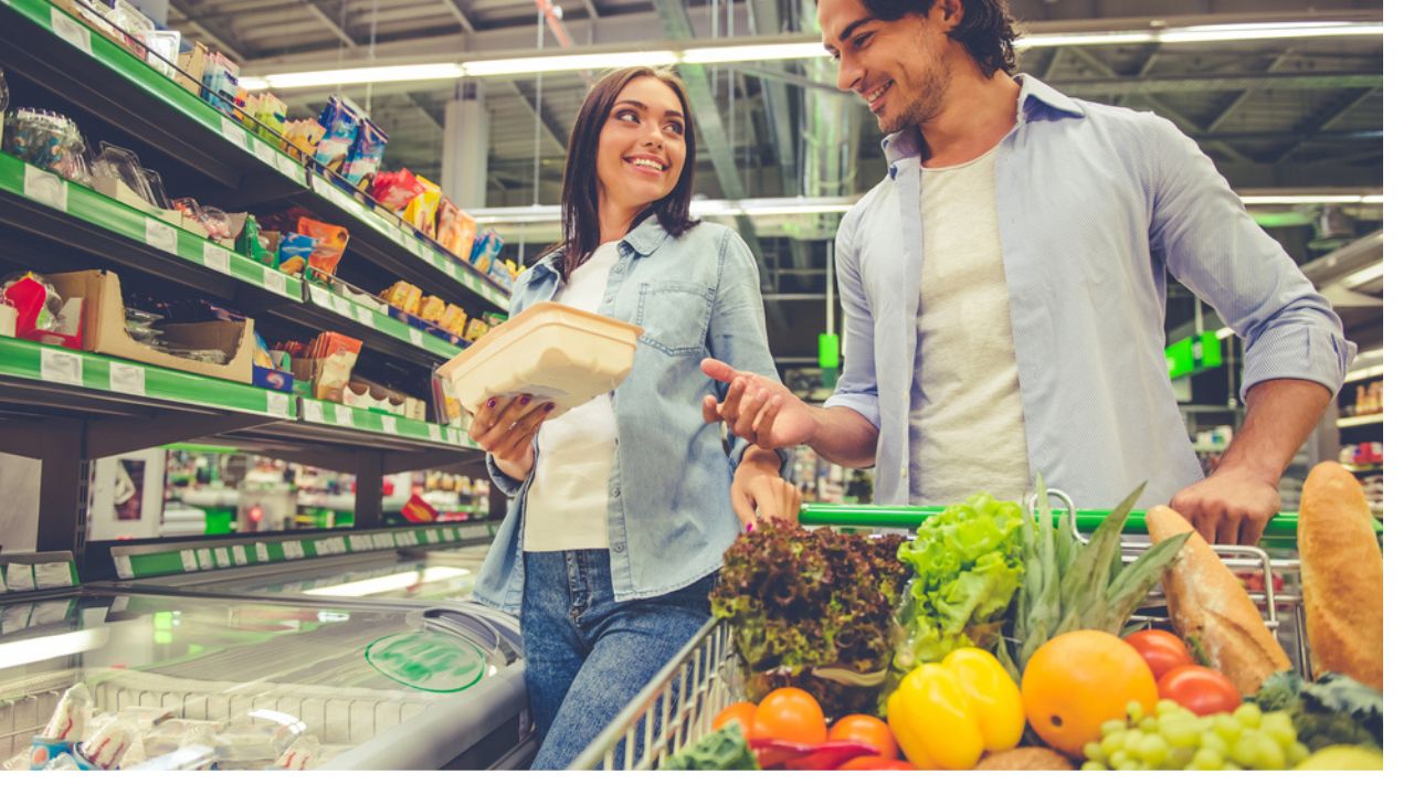 Couple in the supermarket