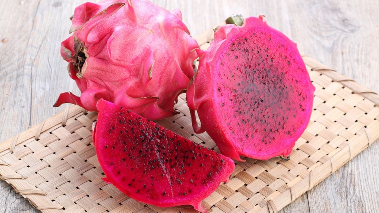 Dragon fruit on wooden
