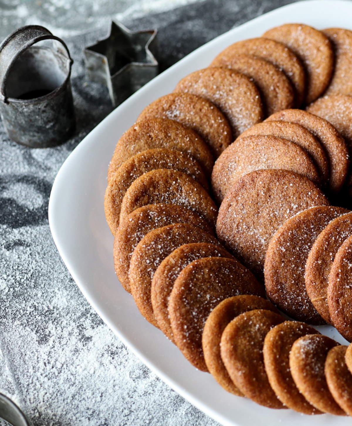 a plate full of old fashioned ginger snap cookies