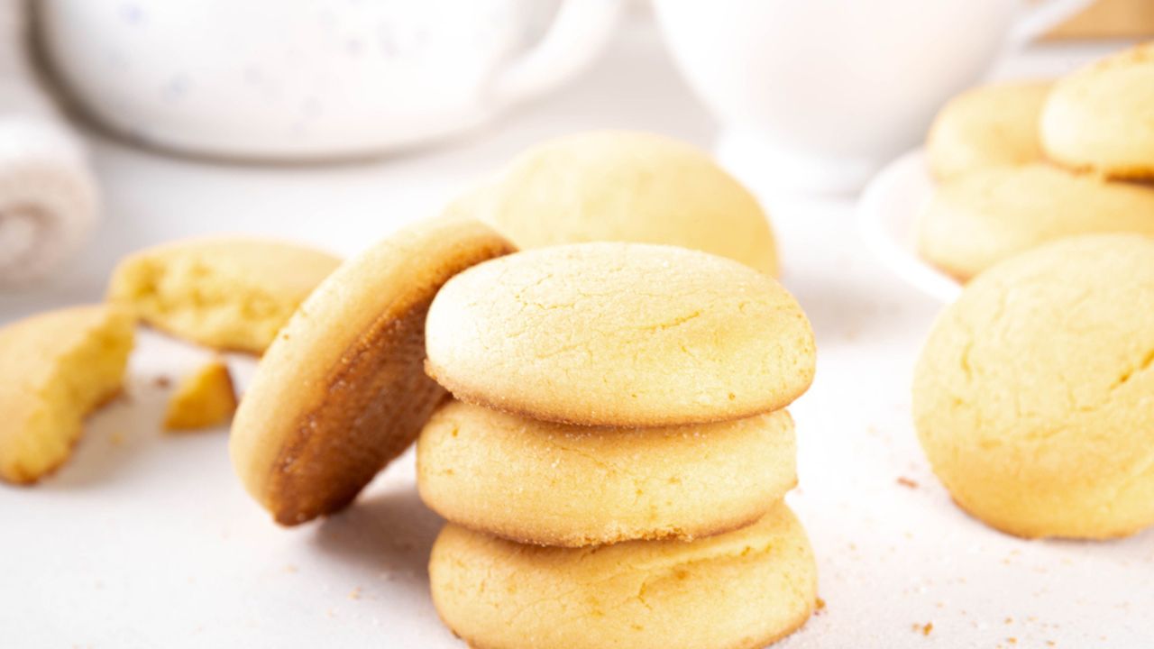 Homemade classic shortbread sugar cookies