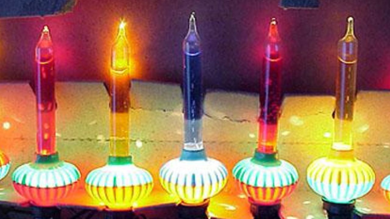Set of NOMA Bubbling Christmas lights circa 1950