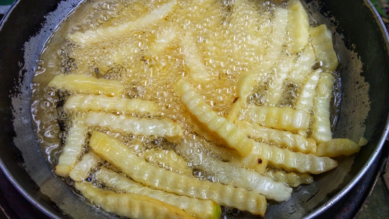 French fries are fried in a pan. Trans fat. Junk food