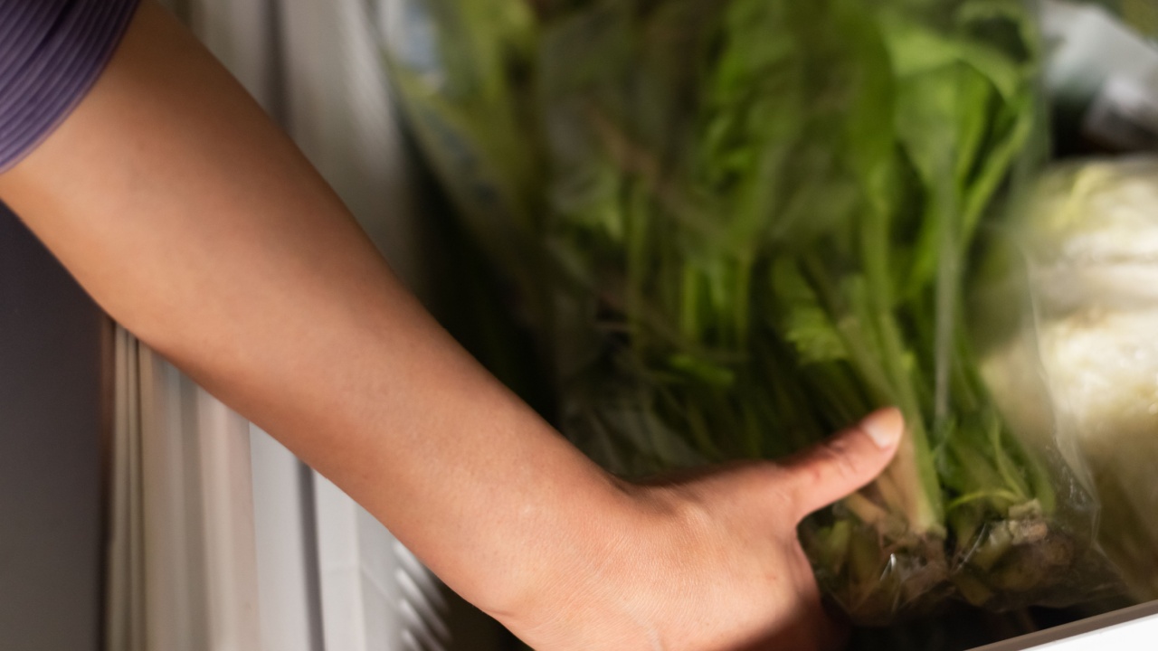 woman take vegetables from refrigerator at home