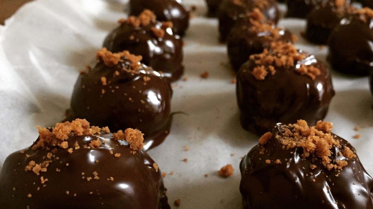 Pumpkin chocolate truffles with graham cracker top.