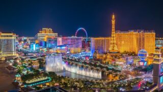 Las Vegas, Nevada, United States : Panoramic view of the Las Vegas Strip. it is a stretch of South Las Vegas Boulevard in Nevada that is known for its concentration of hotels and casinos on 2016-07-14