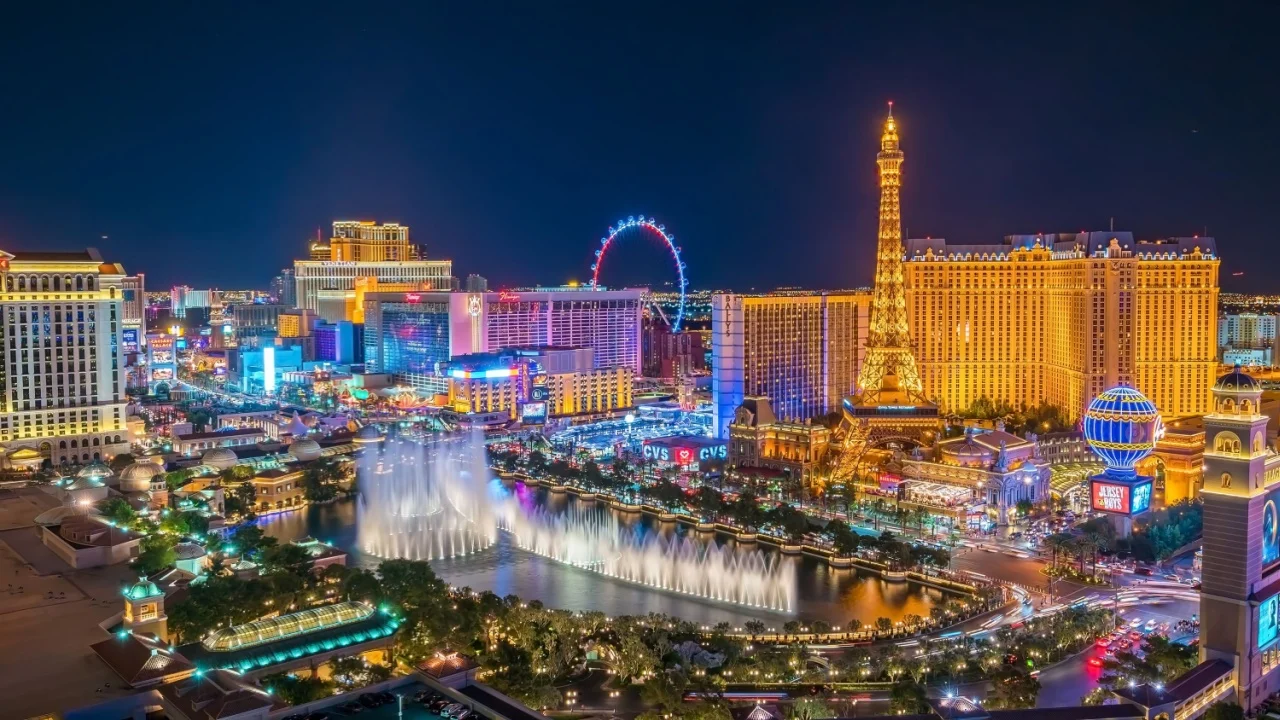 Las Vegas, Nevada, United States : Panoramic view of the Las Vegas Strip. it is a stretch of South Las Vegas Boulevard in Nevada that is known for its concentration of hotels and casinos on 2016-07-14