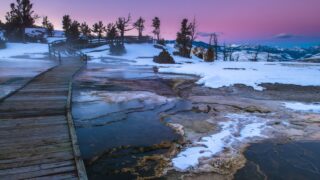 Beautiful Winter Sunset in Yellowstone