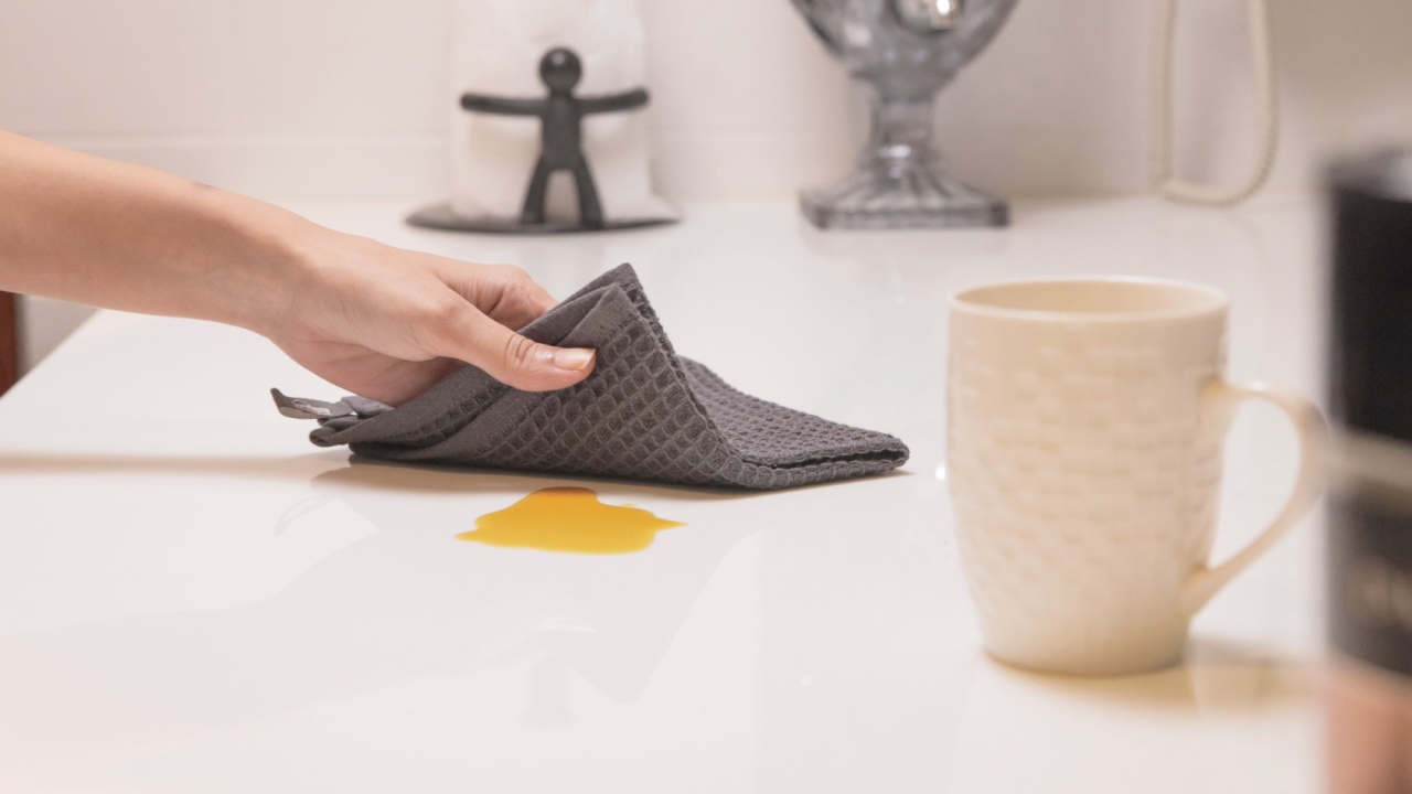 Women cleaning the stove, oven and utensils in the kitchen with kitchen towels
