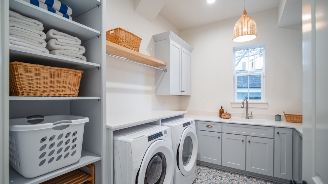 New construction luxury home laundry room