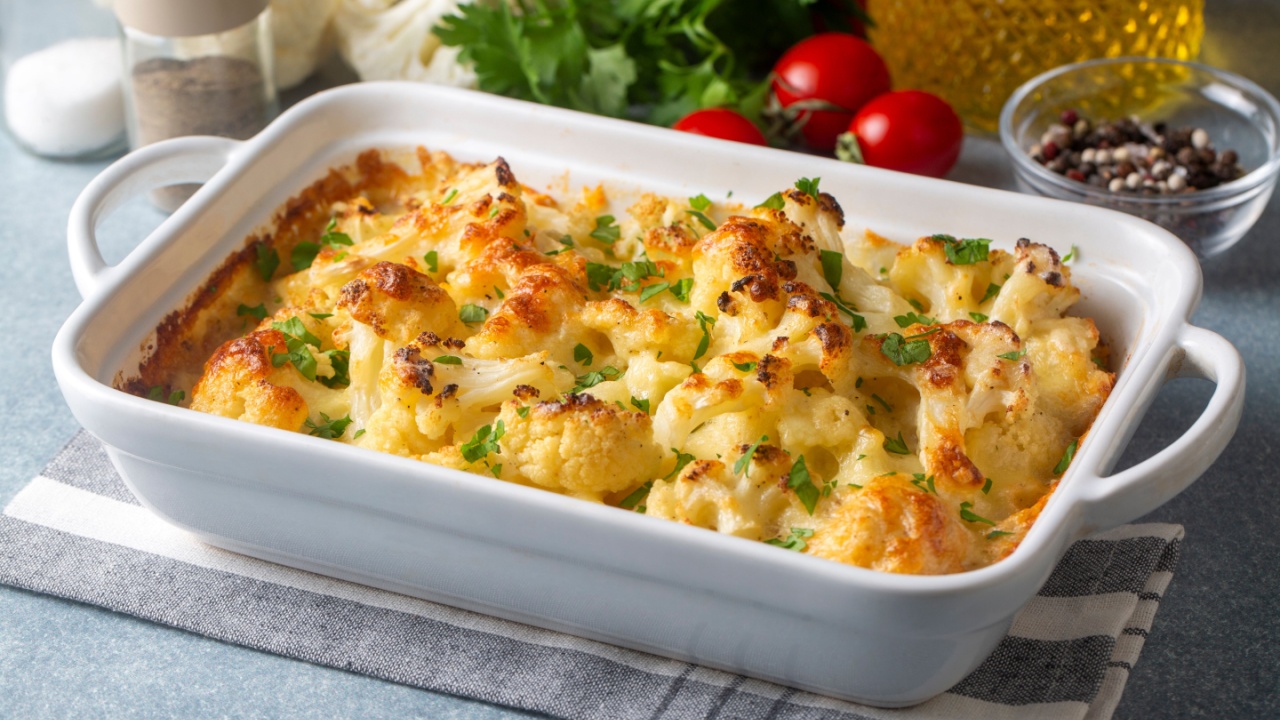 Cauliflower gratin with bechamel sauce with parsley butter