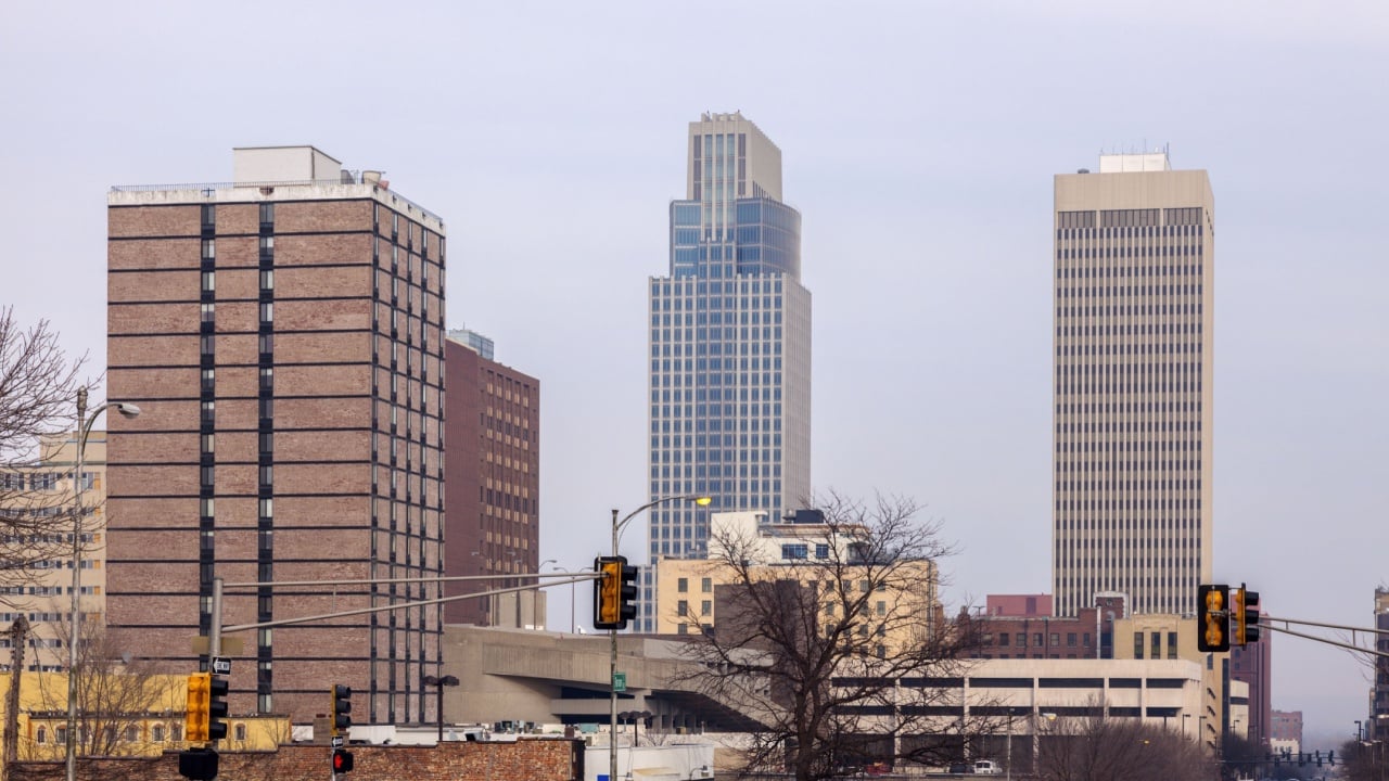 Omaha, Nebraska panorama. Omaha, Nebraska, USA.