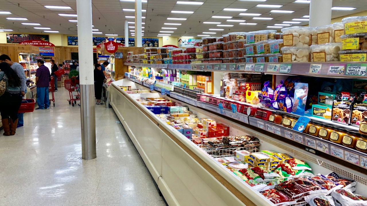 CERRITOS, CA, USA - SEP 8, 2017: Trader Joe's Grocery Store aisle of frozen food. 