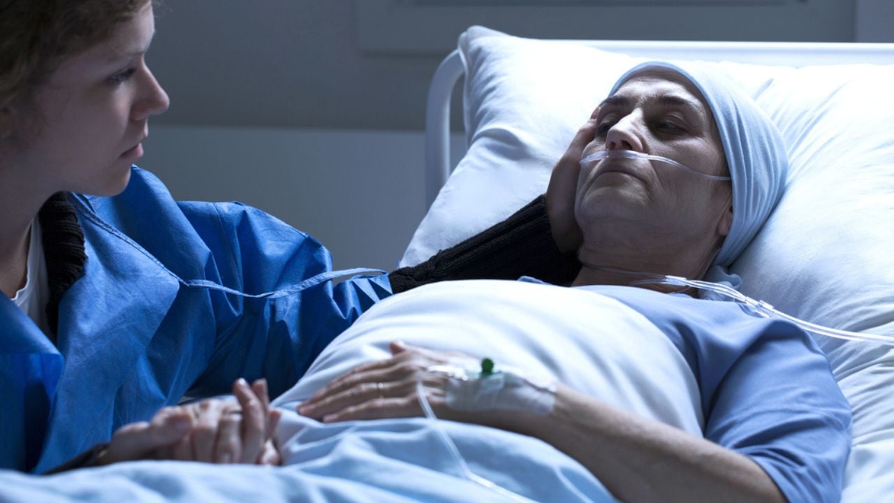 Sick woman and her daughter