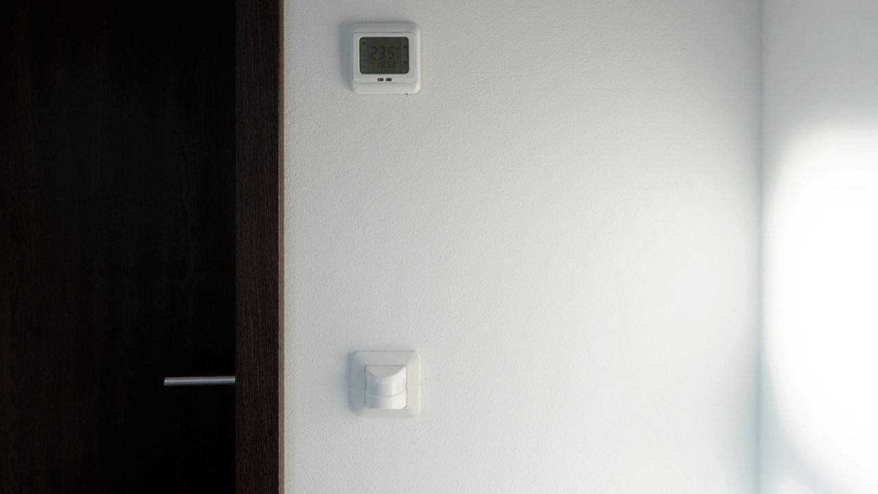 Smart home system. The room has a motion sensor to turn on the light