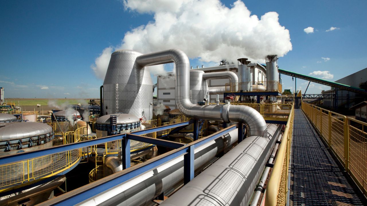 Sugar cane industrial mill processing plant in Brazi