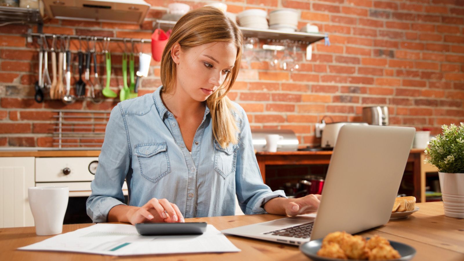 Young woman in savings and home budget