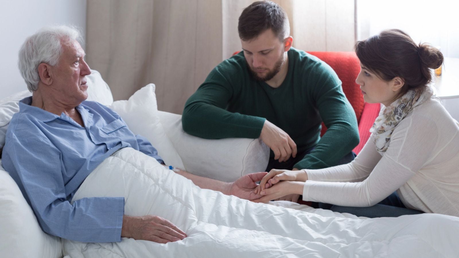 dying man with adult children old end of life hospital hospice
