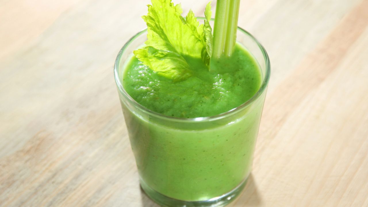 Glass of fresh vegetable smoothie