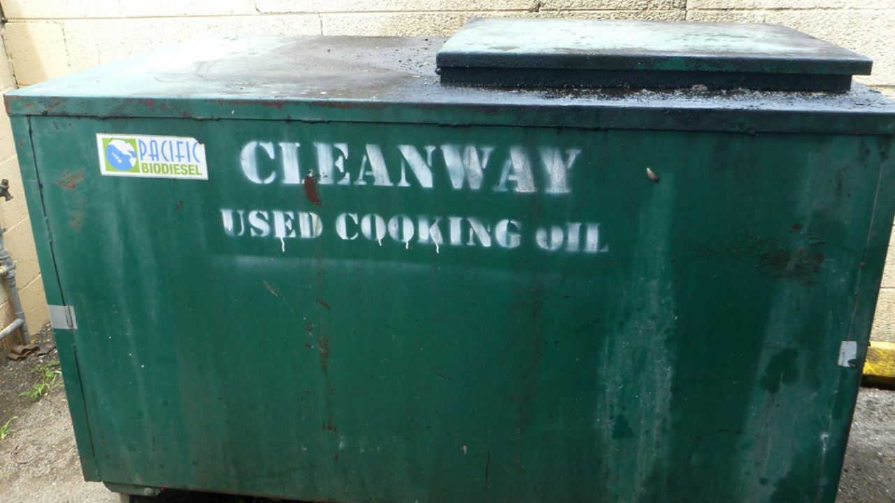Green Tank of Used Cooking Oil to be turned to Biodiesel