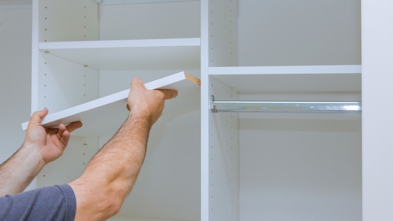 Assembling shelves for closet cabinet with home a new apartment wall installing a shelf