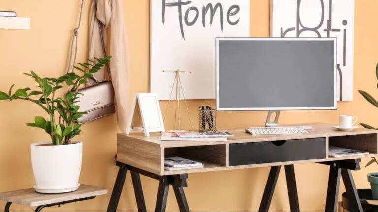 Comfortable workplace with modern computer in office