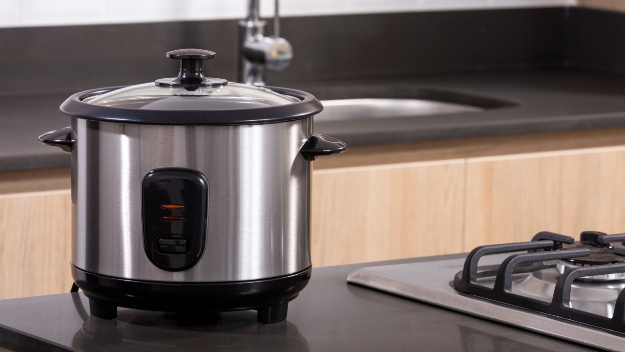 Modern electric rice cooker in the kitchen