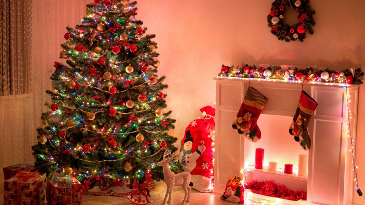 christmas decoration with colorful lights