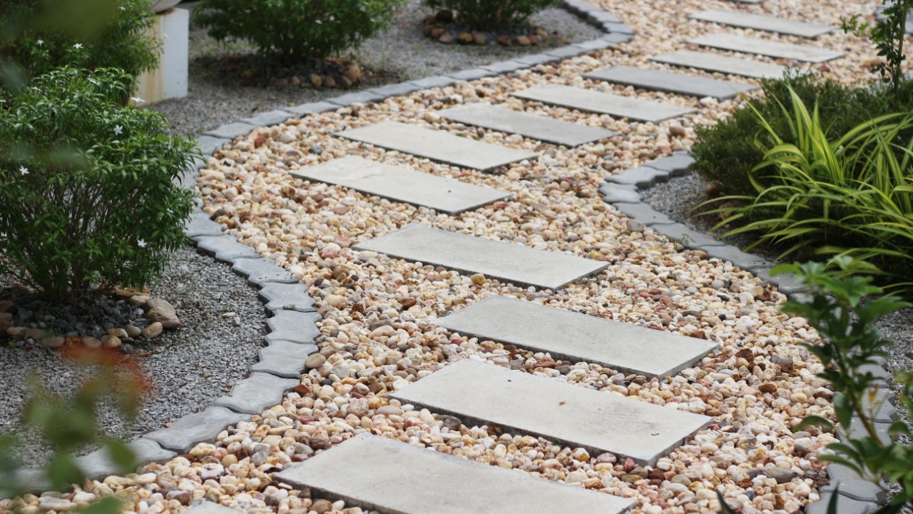 Walkway in a beautiful garden