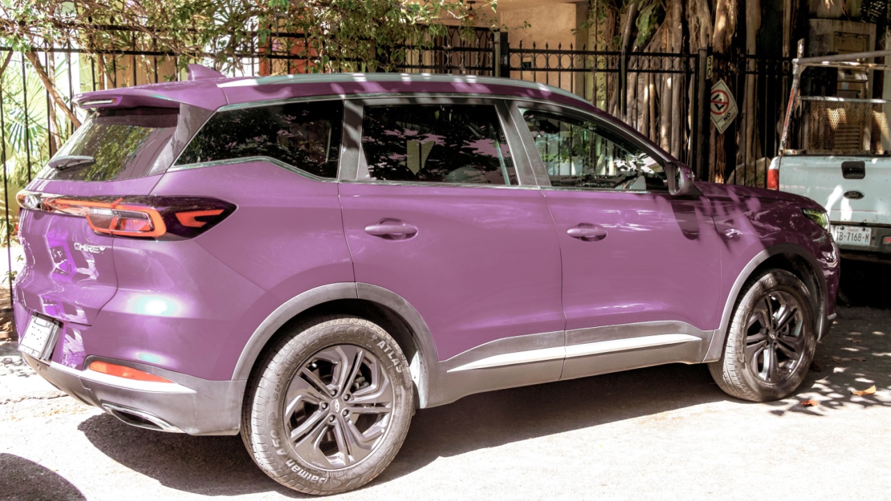 Playa del Carmen Quintana Roo Mexico 05. August 2023 Various cars parked outside on the roadside in Playa del Carmen Quintana Roo Mexico.