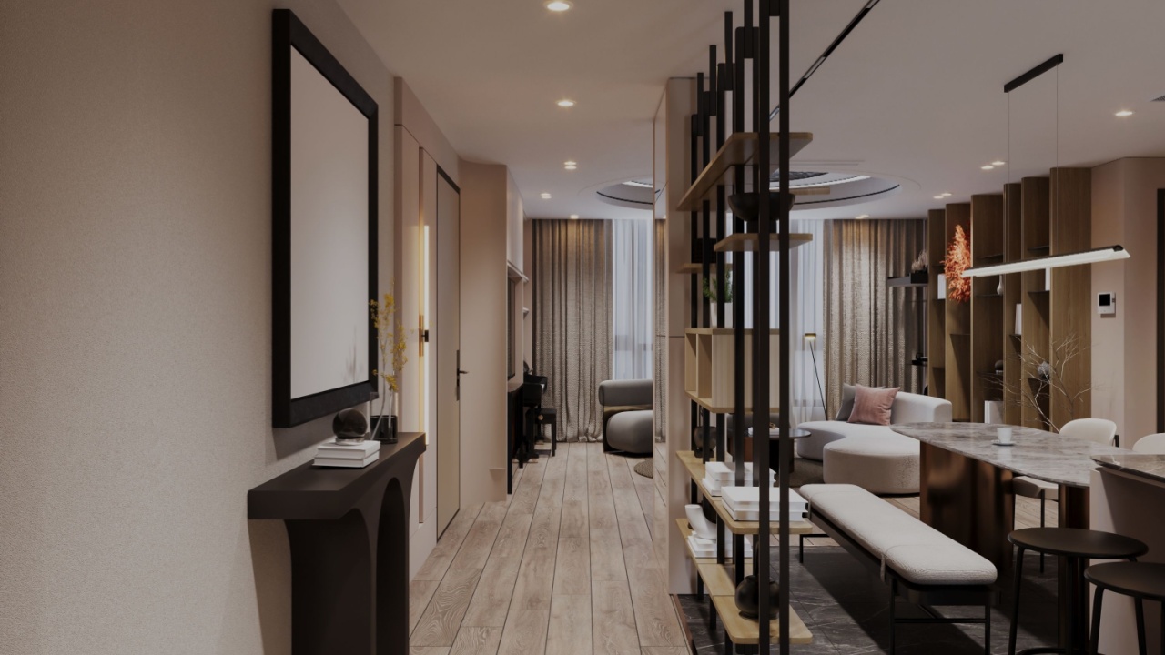 Modern Open-Plan Living and Dining Area with Stylish Interior Design