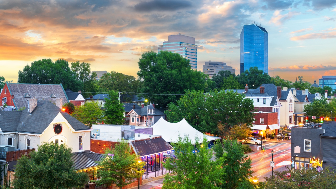Lexington, Kentucky, USA downtown cityscape at golden hour.