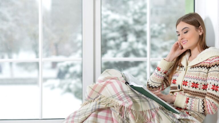 Woman reading book