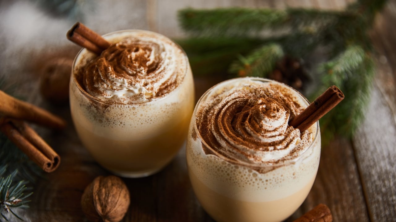 two glasses of eggnog