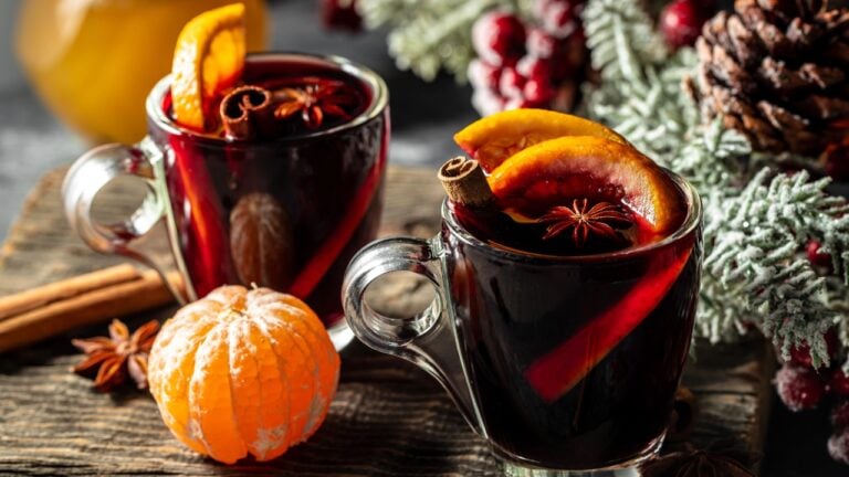 two glasses of mulled wine