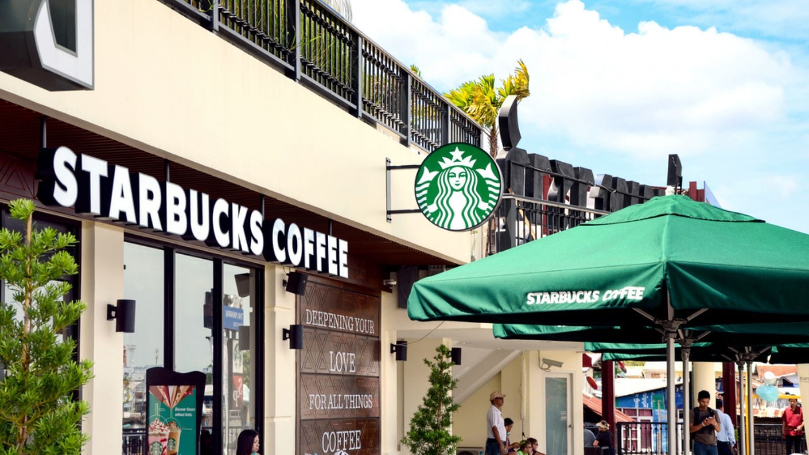 A new branch of Starbucks coffee available in Bangkok, Thailand. Starbucks is the largest coffee franchises in the world, currently.