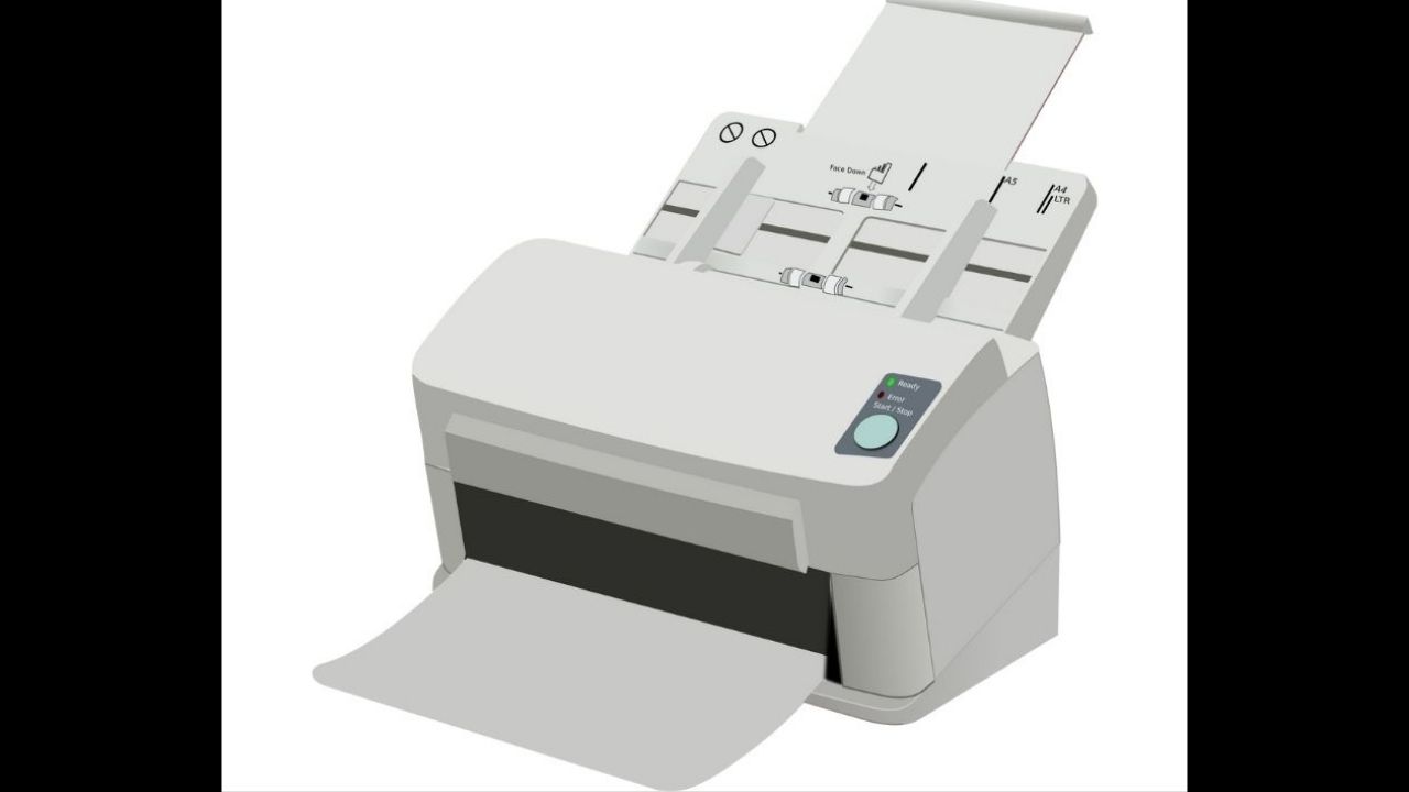 A sheet fed document scanner.