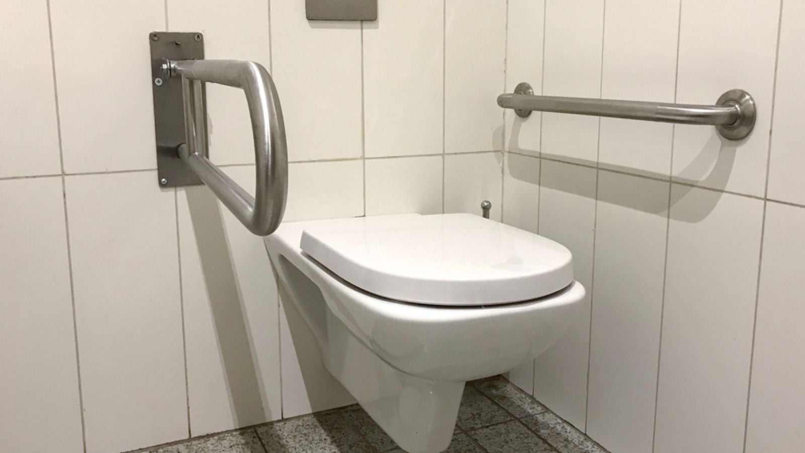 Handicapped Access Bathroom with Grab Bars and a Toilet