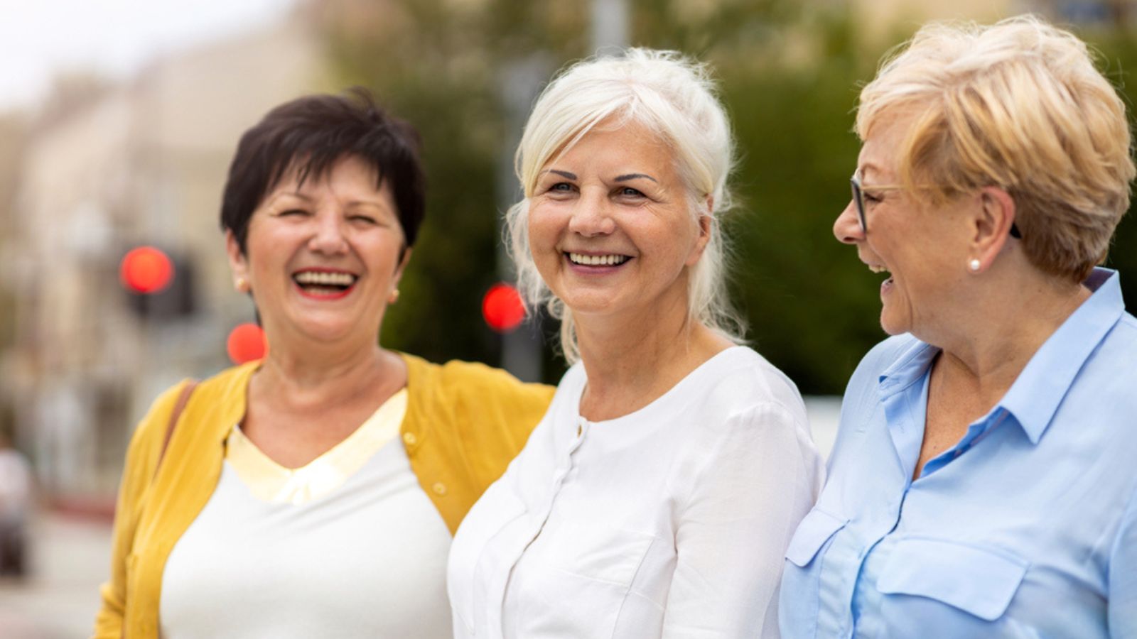 Senior female friends having good time together