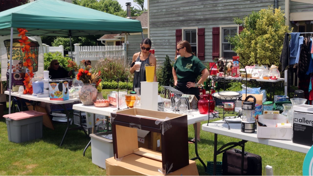 Hamptons, New York / USA; May 26, 2018; A garage sale photographed in the Hamptons on May 26, 2018.