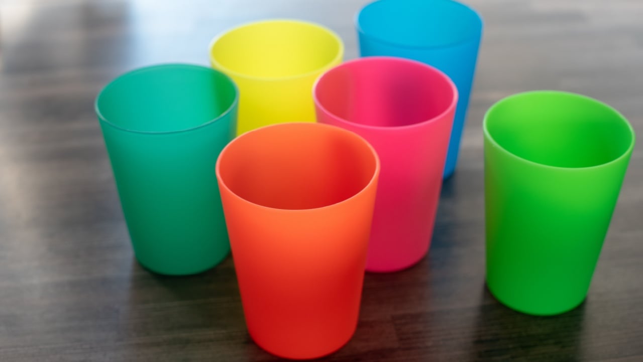 Colorful plastic cups 