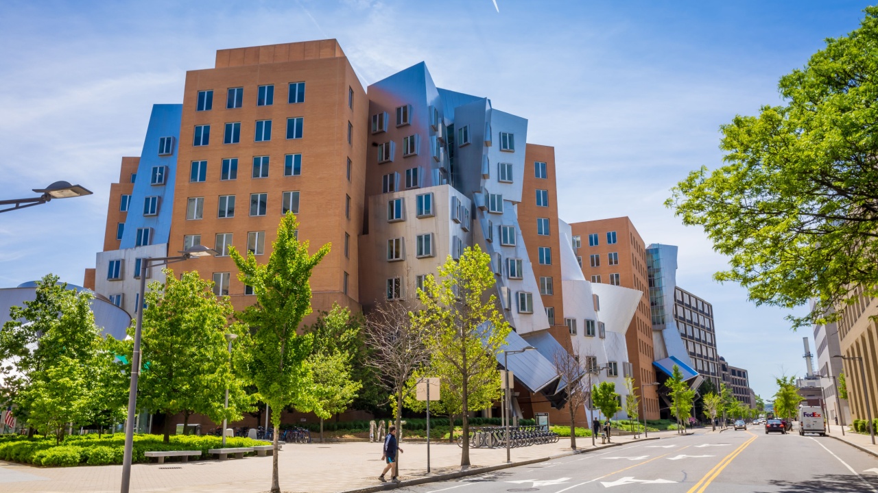 BOSTON - MAY 30: Ray and Maria Stata Center on the campus of MIT May 30, 2014 in Boston, MA. The academic complex was designed by Pritzker Prize-winning architect Frank Gehry.