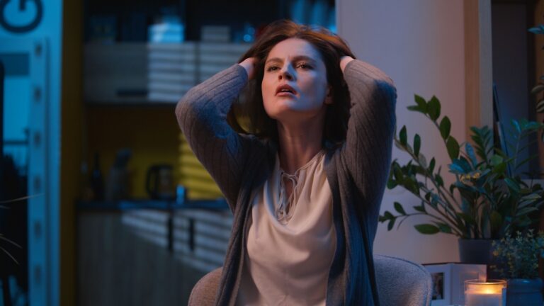 Irritated angry stressed woman Caucasian girl at home night screaming yelling shouting furious mad female crazy annoyed scream shout holding head anger madness stress negative emotions crisis problem