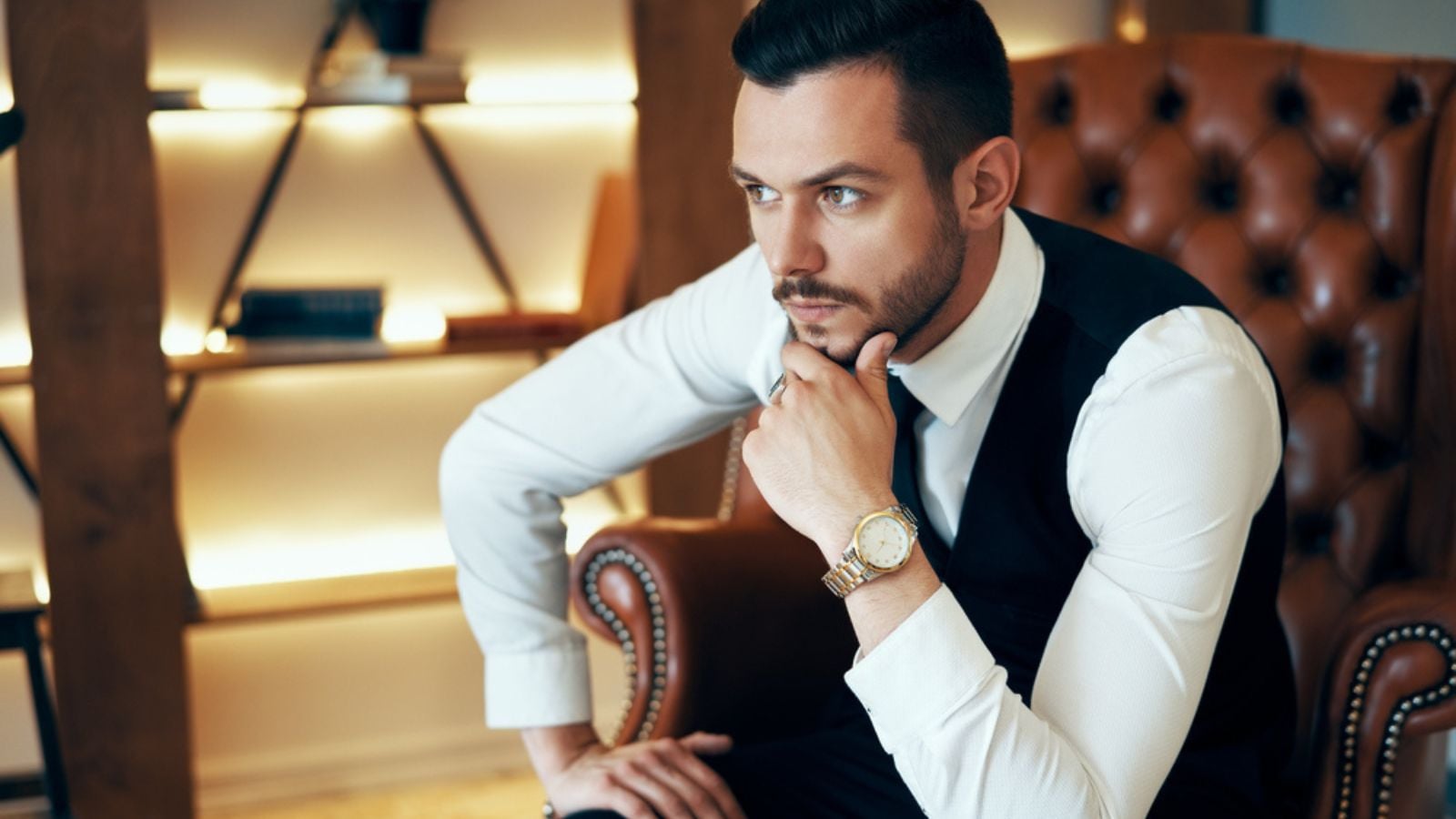 rich man thinking in a suit