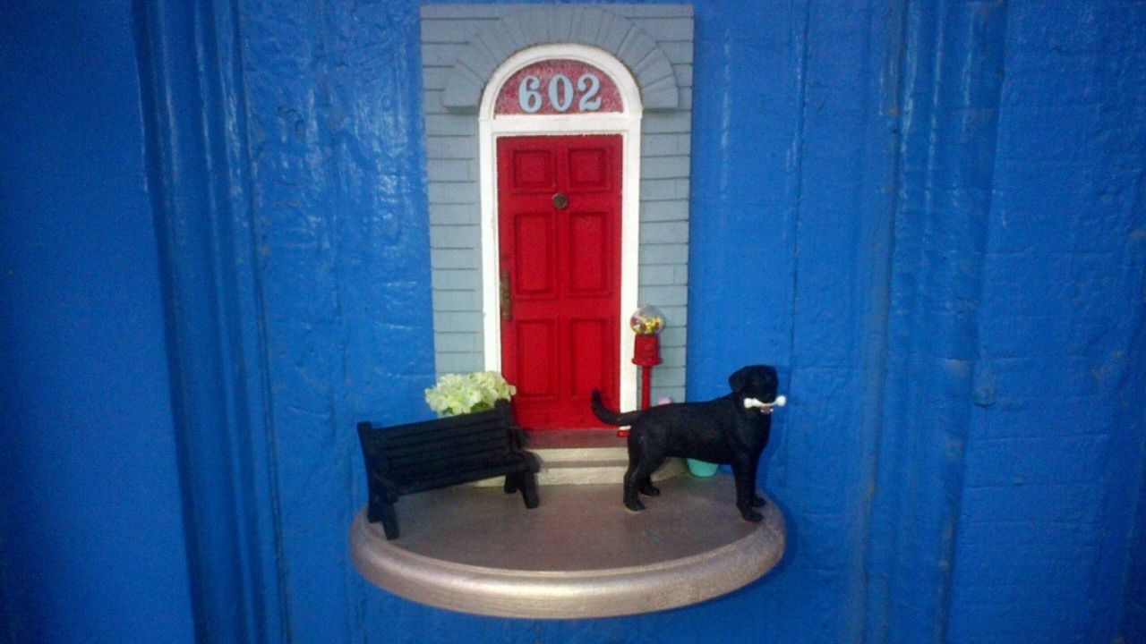 A close up image of a fairy door in Ann Arbor, Michigan