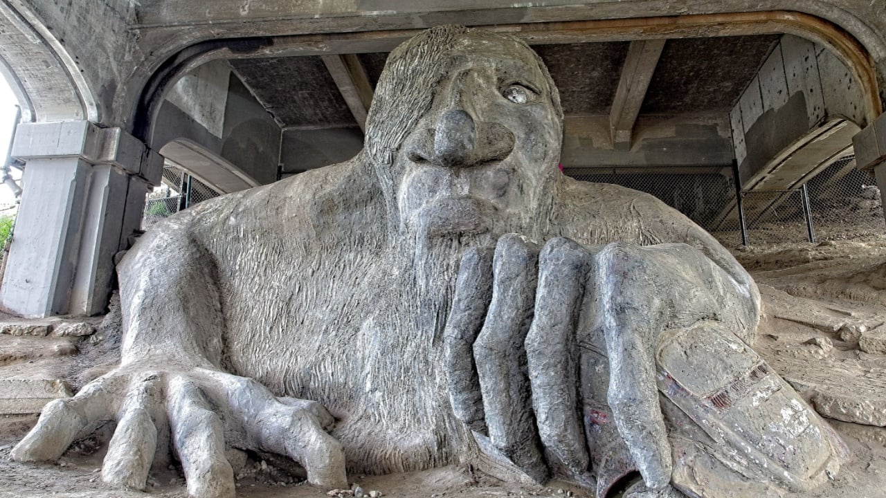 SEATTLE, WASHINGTON - May 20, 2017: The Troll was sculpted by four local artists: Steve Badanes, Will Martin, Donna Walter, and Ross Whitehead.