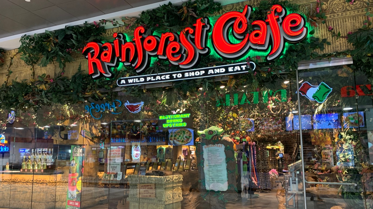Las Vegas, Nevada, September 27, 2019: Rainforest Cafe Restaurant inside of Planet Hollywood Hotel and Casino