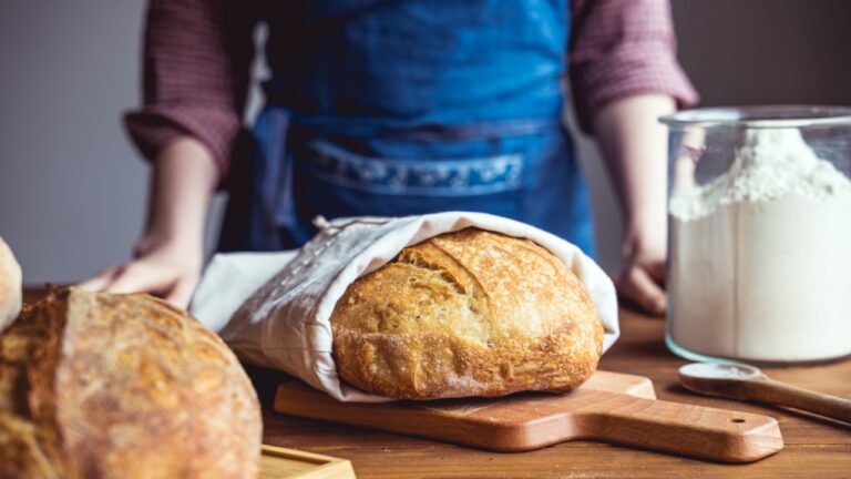 Sourdough artisan bread loaf of traditional Homemade rye starter crusty bread