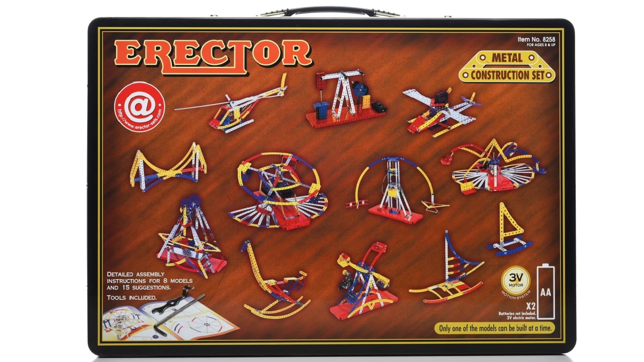 IRVINE, CALIFORNIA - 21 FEB 2022: An Erector Set, Motorized Construction Set for children ages 8 and up.