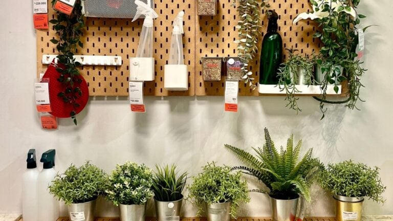 Jakarta, Indonesia - October 30th, 2024 - Gardening wall object display in IKEA Mall Taman Anggrek isolated on indoor environment background.